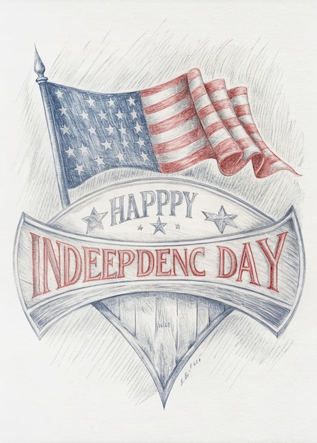 Happy Independence Day American Flag with American President Independent Day Poster in vintage style