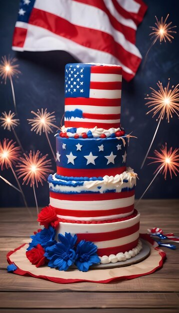 Photo happy independence day celebration usa ai generated