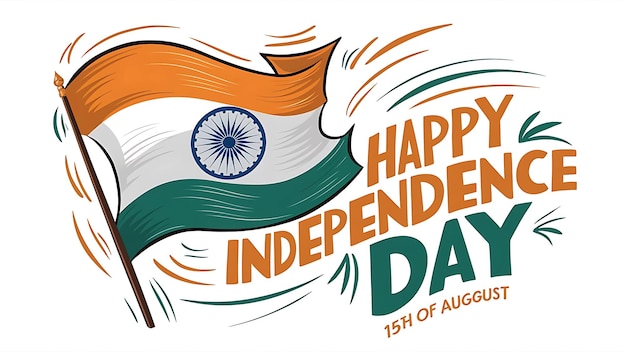 happy independence day Illustrationtypography