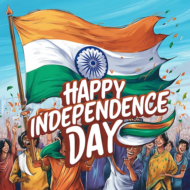 happy independence day Illustrationtypography