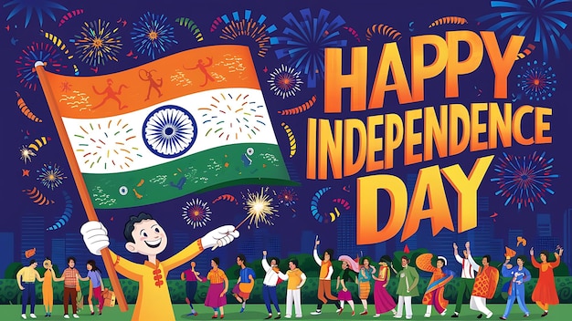 happy independence day Illustrationtypography