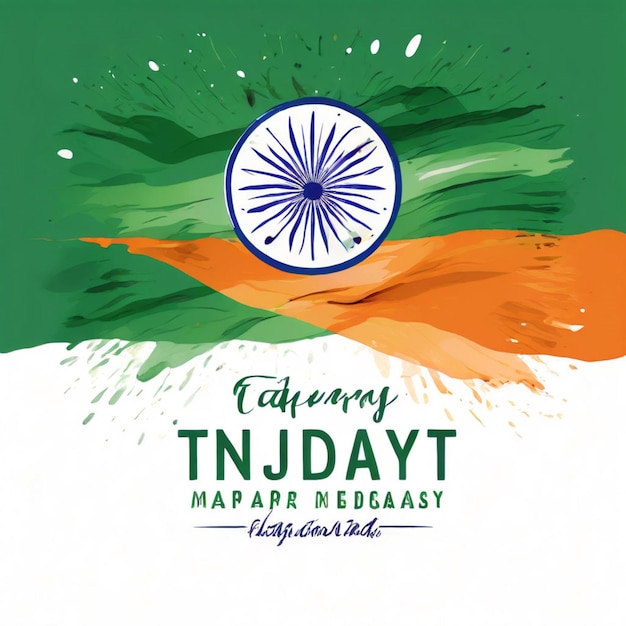 happy independence day India 3d Ashoka chakra with Indian flag vector illustration design