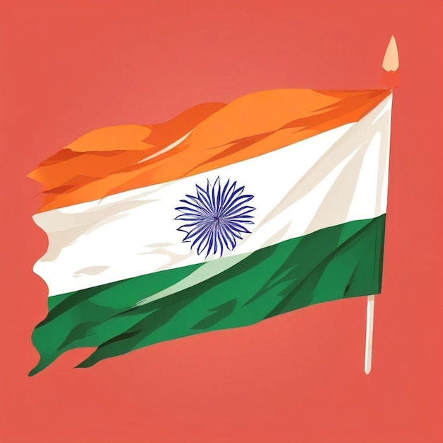 happy independence day India 3d Ashoka chakra with Indian flag vector illustration design