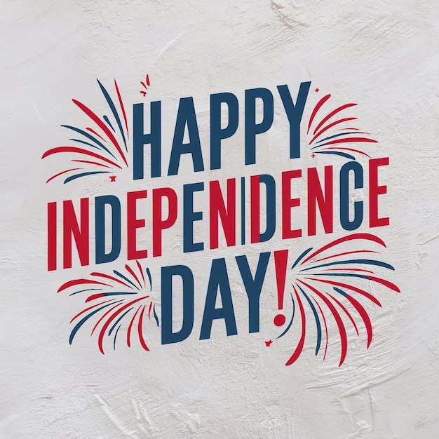 Photo happy independence day text effect and background or illustration with text effect ai generative