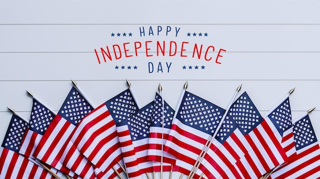 Photo happy independence day usa background with united states flag 4th of july banner illustration