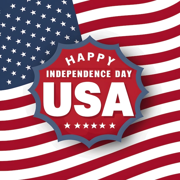 Happy Independence Day USA background with united states flag 4th of july banner illustration