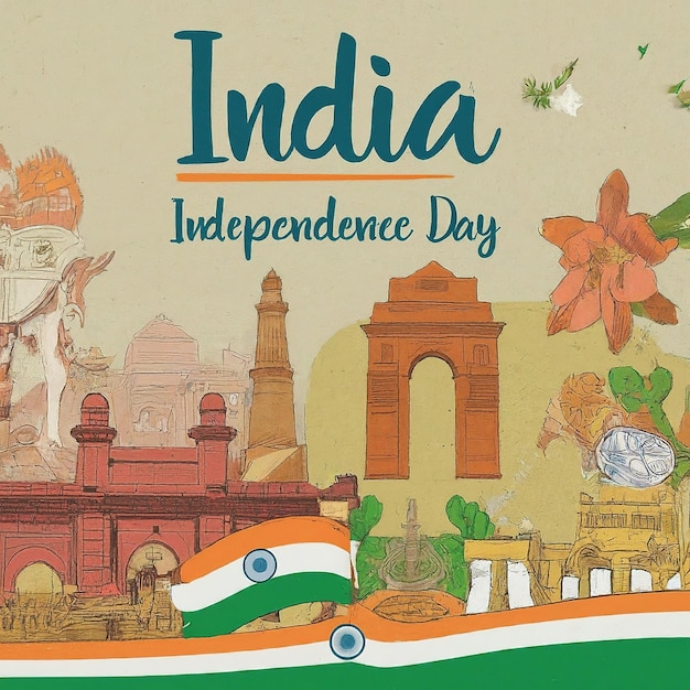 happy india independence day vector background