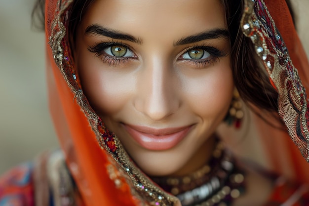 Happy Indian woman with costume