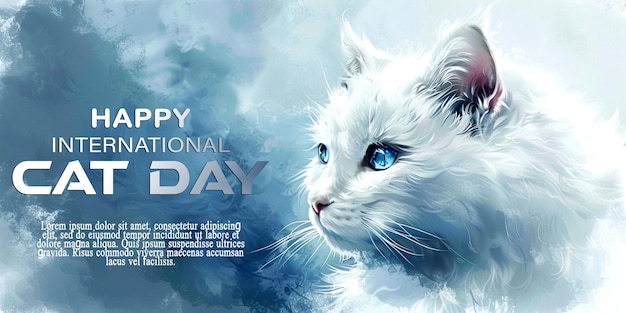 happy international cat day social media banner design