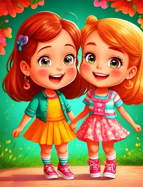 Happy International friendship day cartoon wallpaper