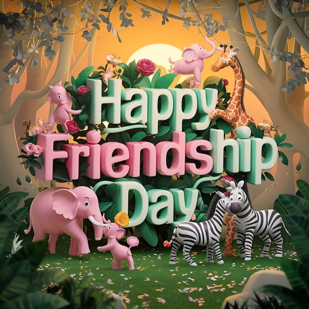 Happy international friendship day character designfriendship day illustration design