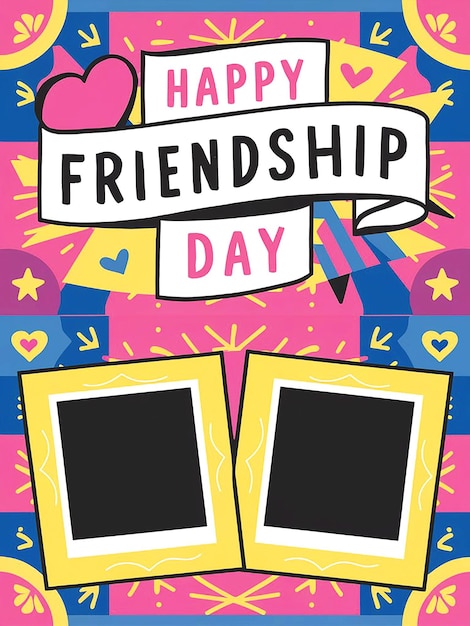 Happy international friendship day greeting card with space to attach photo jpg