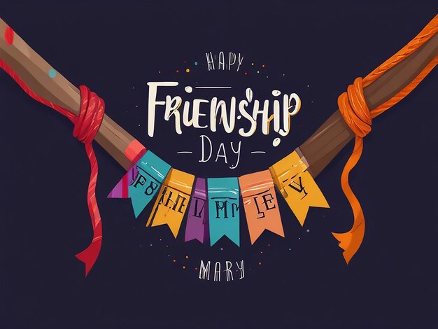 Happy international friendship day greeting card