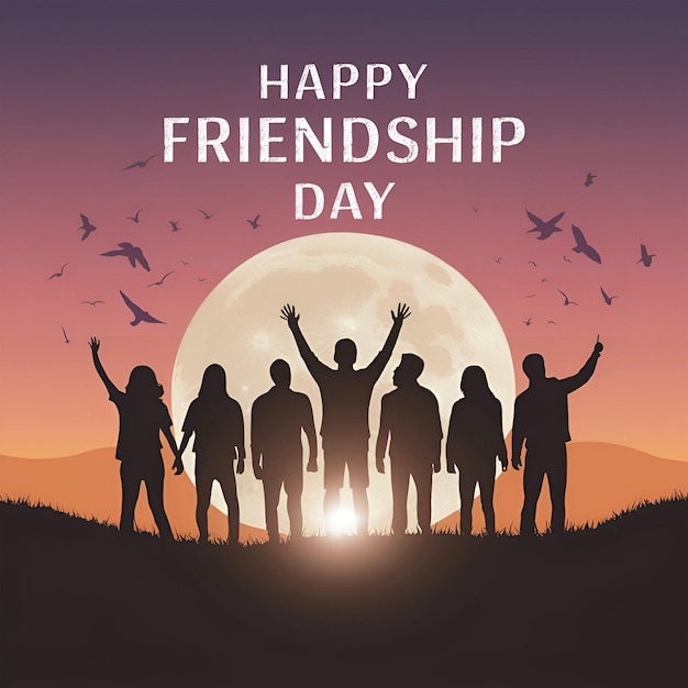 Happy international friendship day social media banner instagram post design concept