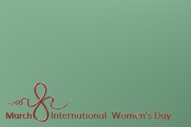 Happy International Womens Day background Banner with elements 8 number 3D rendering