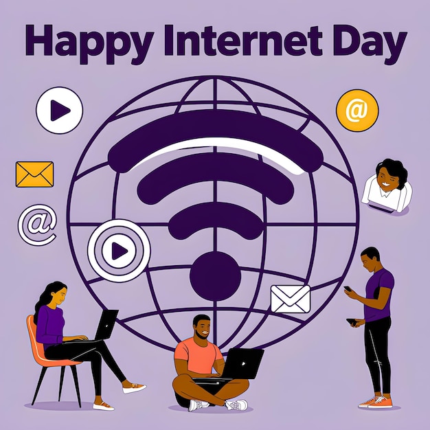 HAPPY INTERNET DAY BANNER POSTER DESIGN