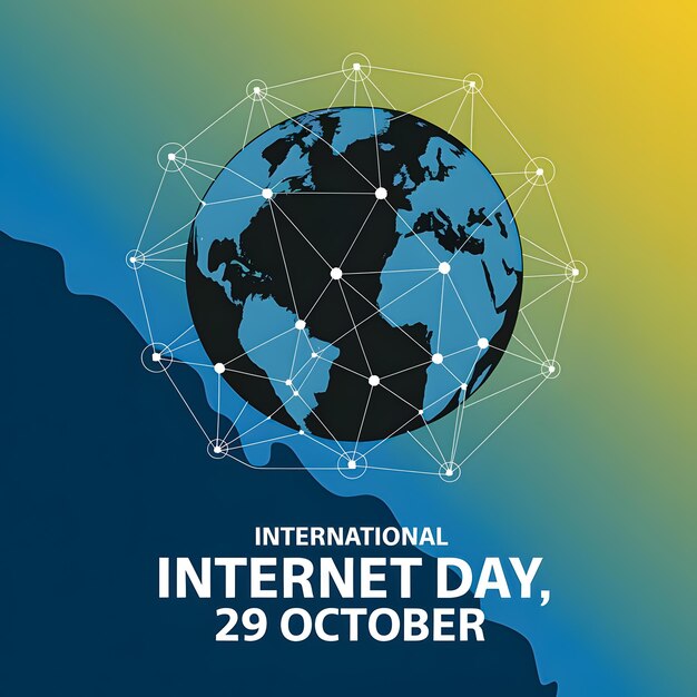 Photo happy internet day banner poster design