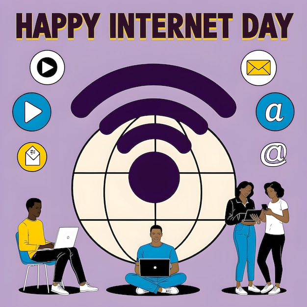 HAPPY INTERNET DAY BANNER POSTER DESIGN