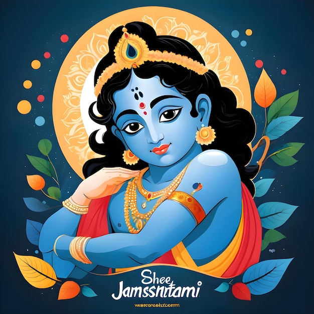 Happy Janmashtami festival background of India