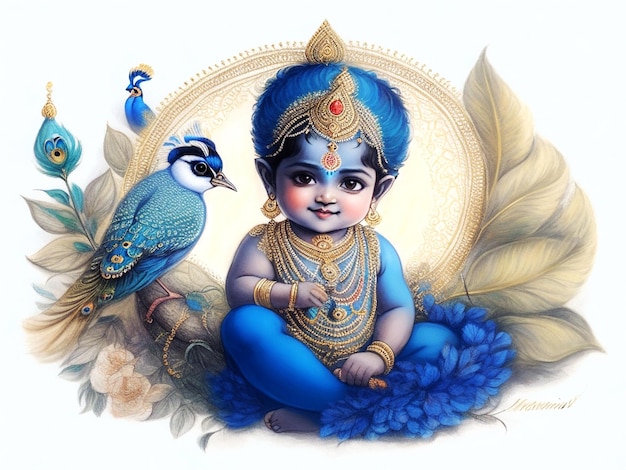 Happy Janmashtami holiday Indian festival greeting wallpaper