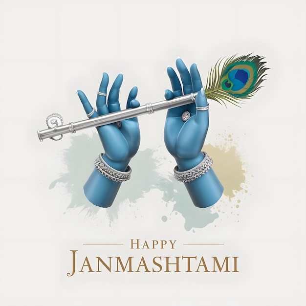 Happy Janmashtami krishna hands poster