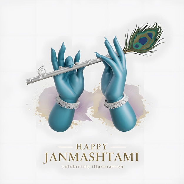 Happy Janmashtami krishna hands poster