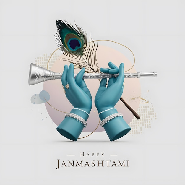 Happy Janmashtami krishna hands poster