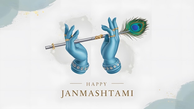 Happy Janmashtami krishna hands poster