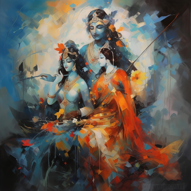 Happy janmashtami Lord Krishna Radha and Krishna Ai generated