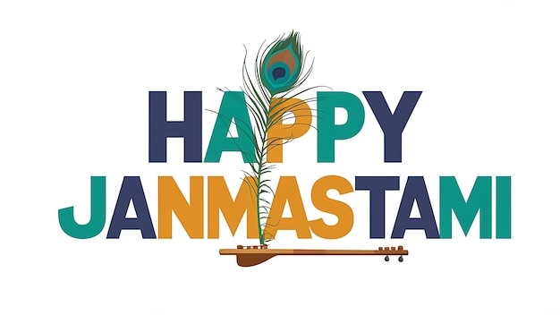 Happy Janmashtami Text Illustration Art