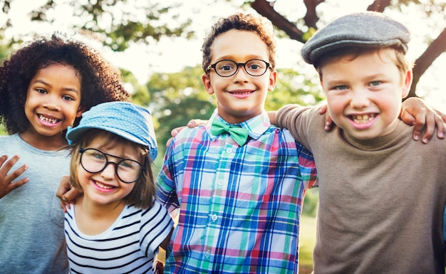 Happy kids in the park