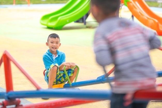 Happy kinds playing in playground