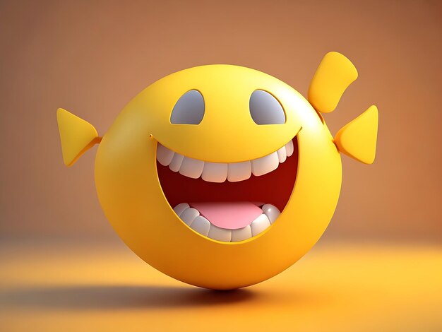 Happy Kiwanot with smiling face 3D illustration 3D rendering generated ai