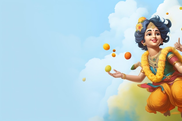 Happy Krishna Janmashtami festival of India