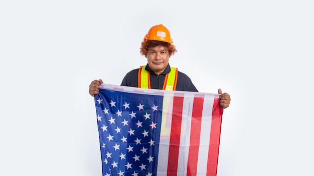 Happy Labor day American flag and Labor man USA flag American flag Labor Day