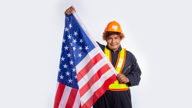 Happy Labor day American flag and Labor man USA flag American flag Labor Day