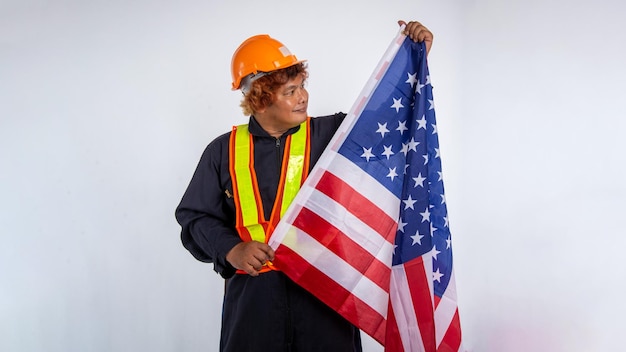 Happy Labor day American flag and Labor man USA flag American flag Labor Day