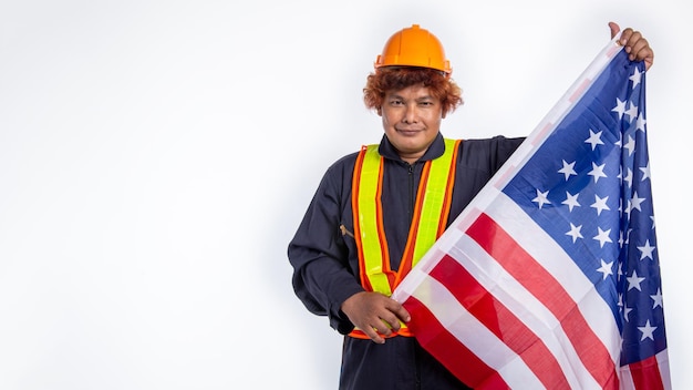 Happy Labor day American flag and Labor man USA flag American flag Labor Day