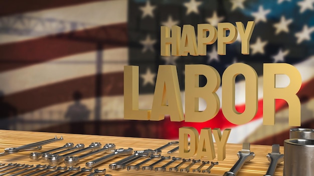 The Happy Labor Day for holiday concept 3d rendering