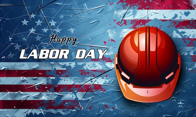 Happy Labor Day social media post banner or background PSD template for USA Labor Day