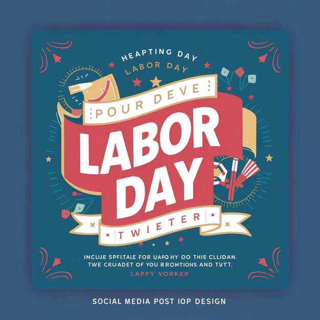 Photo happy labor day social media post design