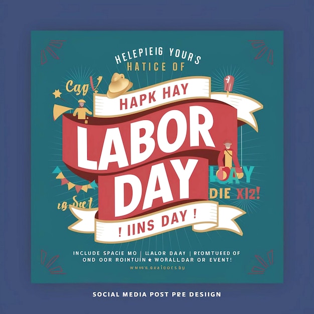 Photo happy labor day social media post design