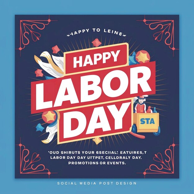 Photo happy labor day social media post design