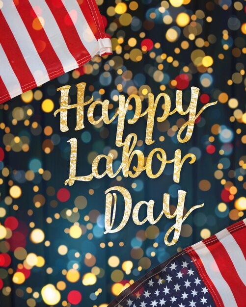 Happy Labor Day text card