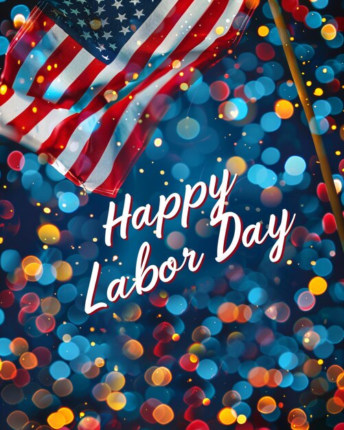 Happy Labor Day text card