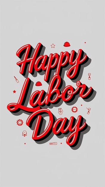 Photo happy labor day typography mobile wallpaper image