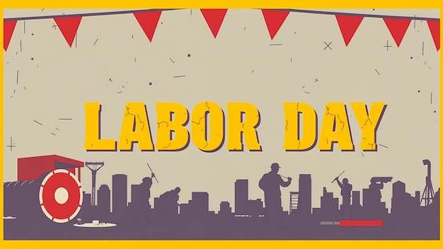 Photo happy labor day a vintage design celebrating workers and their contributions