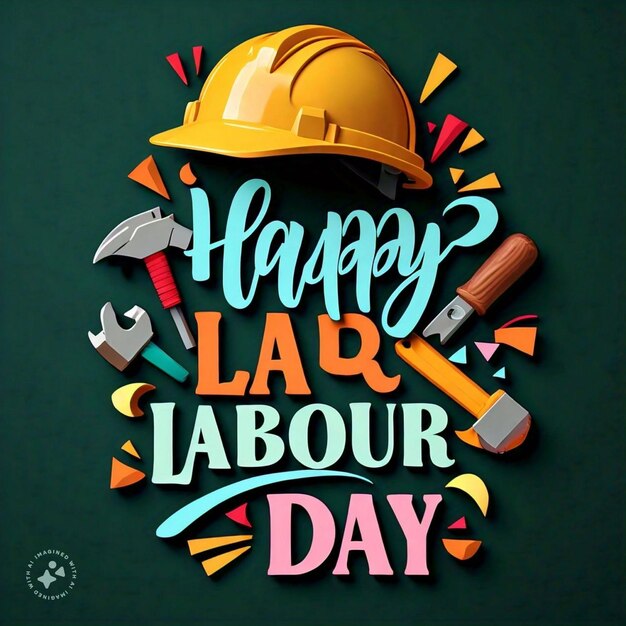 Photo happy labour day flyer design