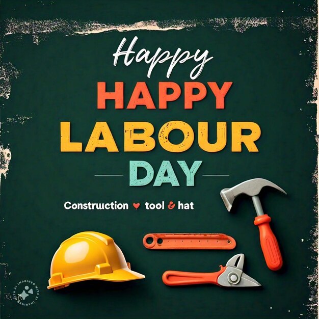 Photo happy labour day flyer design