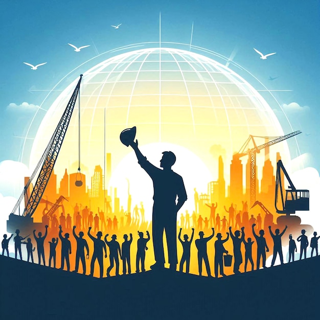 Happy Labour Day with an illustration that showcases the diversity of labor